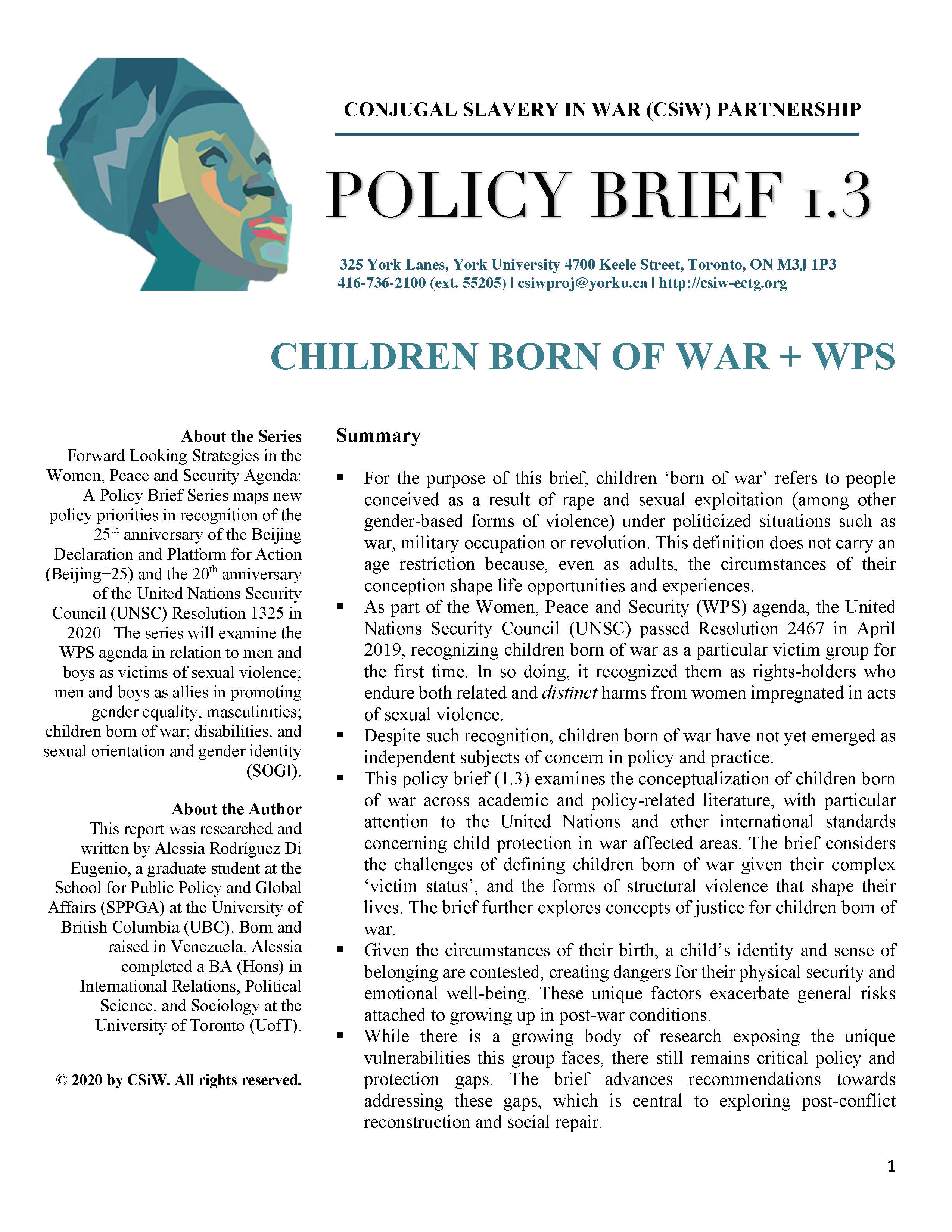 Policy Brief 1.3. Children Born of War + WPS